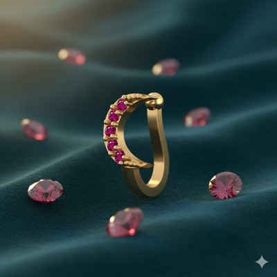 Bawree Crystal Gold-plated Plated Metal Nose Ring