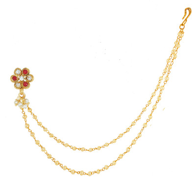 RANIT CREATION Diamond Gold-plated Plated Copper Nose Ring