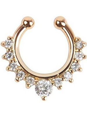 Chandrika Pearls Crystal Gold-plated Plated Brass Nose Ring