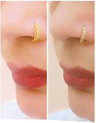 ZFT Cubic Zirconia Gold-plated Plated Brass Nose Ring