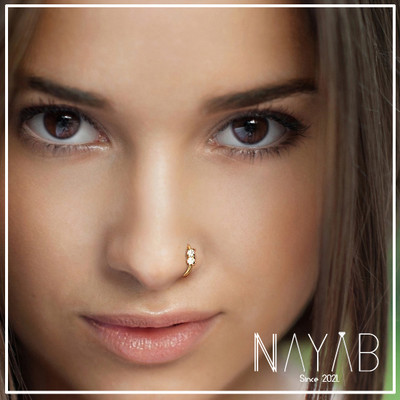 RENU CREATION Diamond Gold-plated Plated Alloy Nose Stud