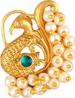 VIGHNAHARTA Cubic Zirconia, Pearl Gold-plated Plated Alloy Nathiya