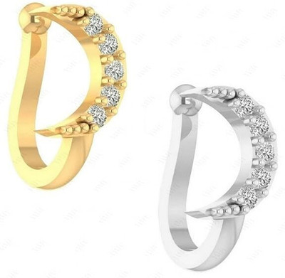VAMA Crystal Enamel Plated Metal Nose Ring