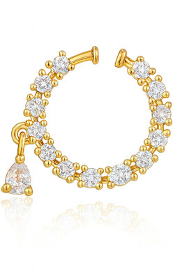 GC PREMIUM JEWELLERY Cubic Zirconia Gold-plated Plated Brass Nose Ring