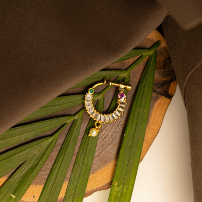 ZEELLO Cubic Zirconia Gold-plated Plated Brass, Copper Nose Ring