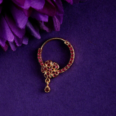 BHARDWAJ Zircon Brass Nose Ring
