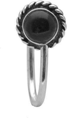 abhooshan Onyx Silver Plated Sterling Silver Nose Stud