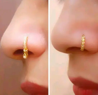 Shree shyam shopee Gold-plated Plated Alloy Nose Ring(Pack of 2)