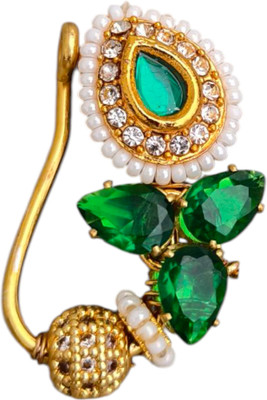 Gavran Saaj Crystal Gold-plated Plated Alloy, Crystal Nose Ring