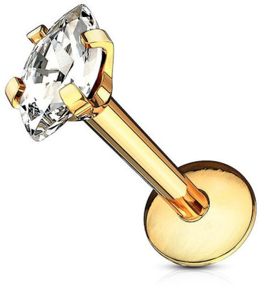 Ceylonmine01 Zircon Gold-plated Plated Stone Nose Stud