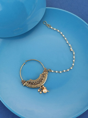 Anika's Creation Cubic Zirconia Gold-plated Plated Brass Nose Ring