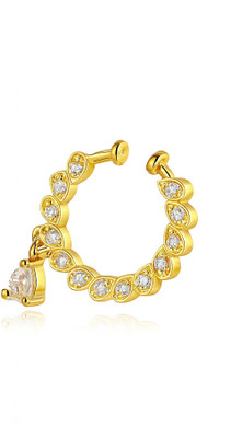 GC PREMIUM JEWELLERY Cubic Zirconia Gold-plated Plated Brass Nose Ring