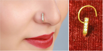 RENU CREATION Cubic Zirconia, Diamond Gold-plated Plated Brass Nose Stud