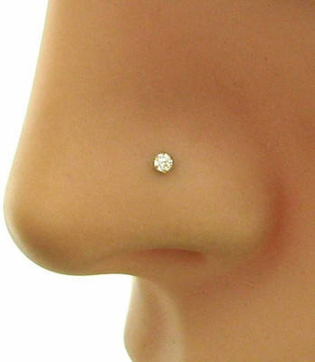RENU CREATION Cubic Zirconia Stainless Steel Nose Stud