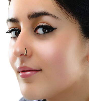 THANU'S CRAFT Crystal Gold-plated Plated Metal Nose Ring