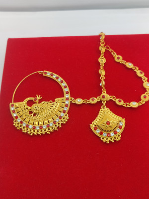 MOHINIMAA ENTERPRISES Cubic Zirconia Gold-plated Plated Alloy Nose Ring Set