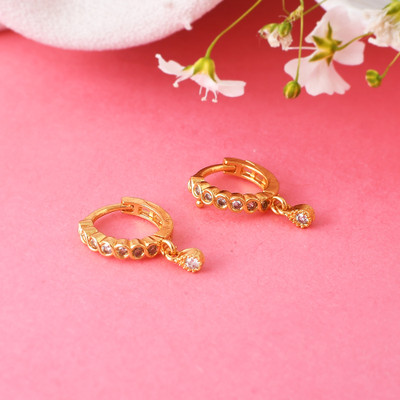 Maan Ruby Gold-plated Plated Brass Nose Ring(Pack of 2)