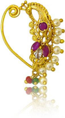 SHI Jewellery Pearl Gold-plated Plated Mother of Pearl Nose Ring