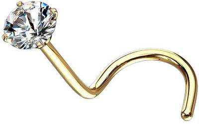 Ceylonmine01 Zircon Gold-plated Plated Stone Nose Stud