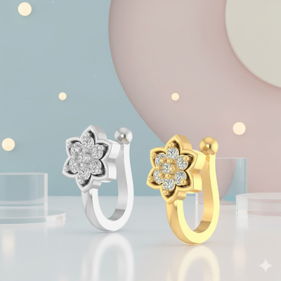 Bawree Crystal Gold-plated, Silver Plated Metal Nose Ring