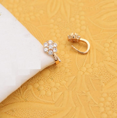 RENU CREATION Cubic Zirconia, Diamond Gold-plated Plated Brass Nose Stud(Pack of 2)