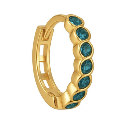 Jat Jewellers Cubic Zirconia Gold-plated Plated Alloy, Crystal Nose Ring