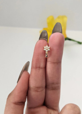 TulipMash Cubic Zirconia, Diamond Gold-plated Plated Brass Nose Ring