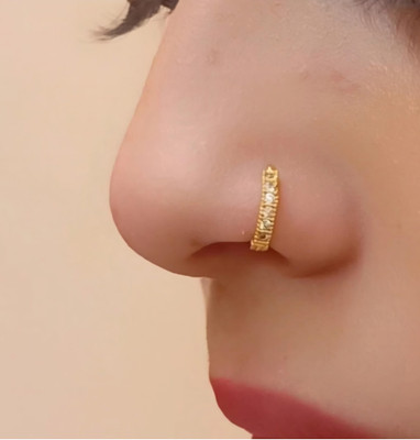 MA FASHION Zircon Gold-plated Plated Alloy Nose Ring Set(Pack of 2)