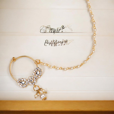 Anika's Creation Cubic Zirconia Gold-plated Plated Alloy Nathiya