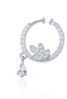 GC PREMIUM JEWELLERY Cubic Zirconia Silver Plated Brass Nose Ring