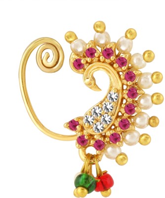 Parna Pearl, Cubic Zirconia, Diamond Gold-plated Plated Alloy, Brass Nathiya