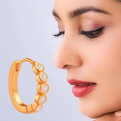 THANU'S CRAFT Crystal Gold-plated Plated Metal Nose Ring