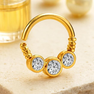 Bawree Crystal Gold-plated Plated Metal Nose Ring Set