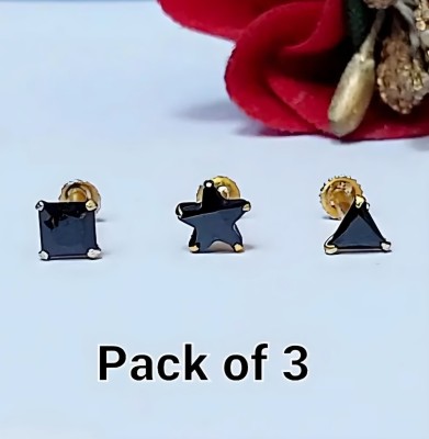 HA FASHION Alloy Nose Stud(Pack of 3)