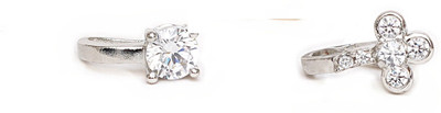MALIFIONNA Diamond Silver Plated Alloy Nose Stud(Pack of 2)