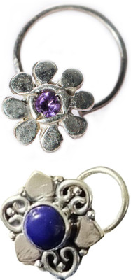 jsag Sterling Silver Plated Sterling Silver Nose Ring(Pack of 2)