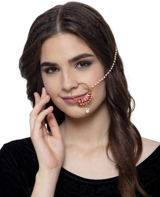 Anika's Creation Cubic Zirconia Gold-plated Plated Alloy Nose Ring