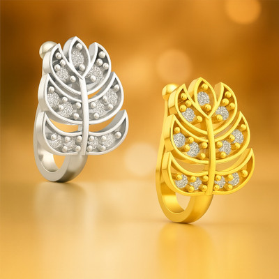 Bawree Crystal Gold-plated, Silver Plated Metal Nose Stud(Pack of 2)