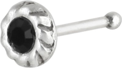 abhooshan Cubic Zirconia Silver Plated Sterling Silver Nose Stud