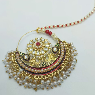 srcollections Cubic Zirconia Gold-plated Plated Brass Nathiya