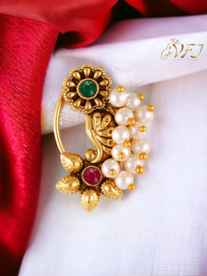 VIGHNAHARTA Pearl Gold-plated Plated Brass Nathiya