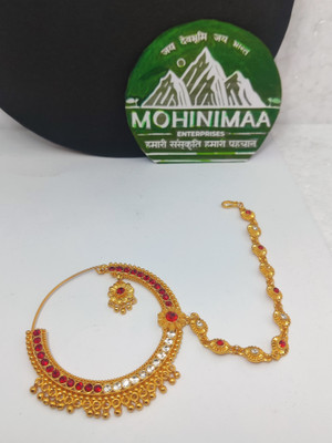 MOHINIMAA ENTERPRISES Beads, Pearl Gold-plated Plated Brass Nose Ring Set