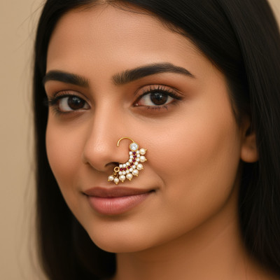Anj Cubic Zirconia Gold-plated Plated Alloy Nose Stud