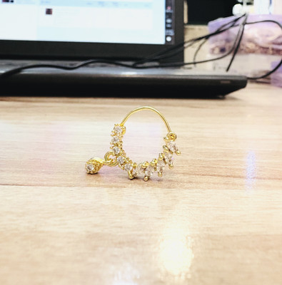 Pkson Cubic Zirconia Brass Plated Brass Nathiya