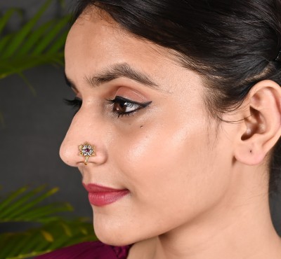 Tanusha Jewels Zircon Gold-plated Plated Brass Nose Stud Set