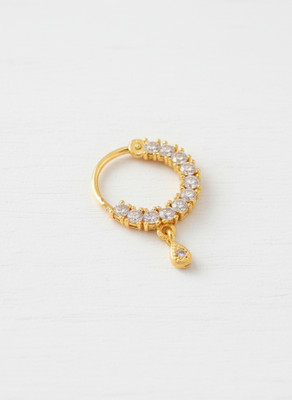 BHARDWAJ Zircon Brass Nose Ring