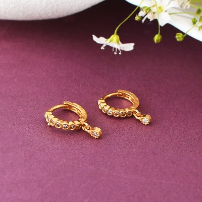 Maan Ruby Gold-plated Plated Brass Nose Ring(Pack of 2)