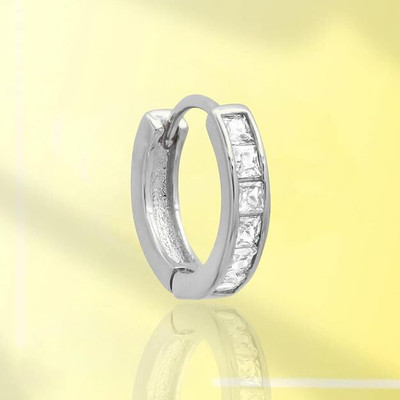 VAMA Crystal Silver Plated Metal Nose Ring