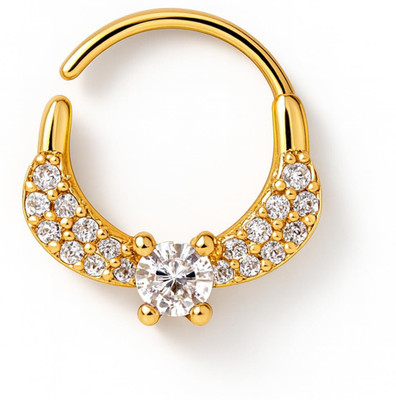 Bawree Crystal Gold-plated Plated Metal Nose Ring
