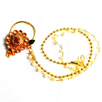 Nawab Collection Gold-plated Plated Alloy Nathiya